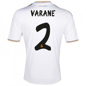 13-14 Real Madrid #2 Varane White Home Soccer Jersey Shirt