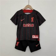 Kids Lebron James X Liverpool 23/24 Home Red Soccer Football Kit (Shirt+Shorts)