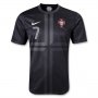 2013 Portugal #7 FIGO Away Black Jersey Shirt