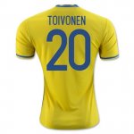 Sweden Home 2016 20 Toivonen Soccer Jersey Shirt