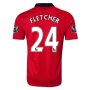 13-14 Manchester United #24 FLETCHER Home Jersey Shirt