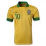 13/14 Brazil #10 RONALDINHO Yellow Home Jersey Shirt