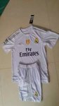Kids Real Madrid 2015-16 Home Soccer Kit With Champion Patch(Shirt+Shorts)