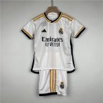 Kids/Youth Real Madrid 23/24 Home White Soccer Football Kit(Shirt+Short)