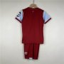 Kids West Ham United 23/24 Home Red Football Kits(Shirt+Shorts)