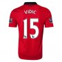 13-14 Manchester United #15 VIDIC Home Jersey Shirt