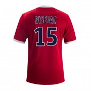 13-14 Olympique Lyonnais #15 Bisevac Away Red Jersey Shirt