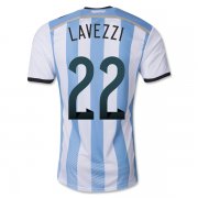 2014 Argentina #22 LAVEZZI Home Soccer Jersey Shirt