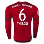 Bayern Munich LS Home 2015-16 THIAGO #6 Soccer Jersey