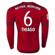Bayern Munich LS Home 2015-16 THIAGO #6 Soccer Jersey