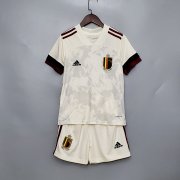 Belgium 20-21 Euro Soccer Shirt White Kids Kit(Shirt+Shorts)