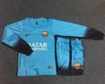 Kids Barcelona 2015-16 Third Long Sleeve Soccer Kits(Shirt+Shorts)