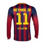 13-14 Barcelona #11 Neymar JR Home Long Sleeve Soccer Jersey Shirt