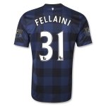 13-14 Manchester United #31 FELLAINI Away Black Jersey Shirt