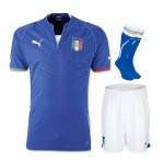 2013 Italy Home Blue Jersey Whole Kit(Shirt+Shorts+Socks)
