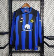 23/24 Inter Milan Home Blue Long Sleeve Soccer Jersey Football Shirt