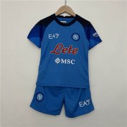 Kids 22/23 Napoli Home Blue Football Kit (Shirt+Shorts)