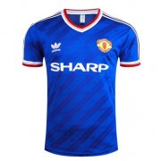 1986 MANCHESTER UNITED AWAY BLUE RETRO SOCCER JERSEY SHIRT