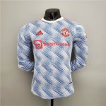 Manchester United 21-22 Away Light Blue Soccer Jersey Football Shirt ( LS-Player Version)