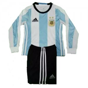 Kids Argentina LS Home 2016 Soccer Kit(Shirt+Shorts)