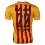 Barcelona Away 2015-16 DANI ALVES 22 Soccer Jersey Yellow