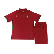Kids Portugal Euro 2020 Home Red Soccer Kit(Shirt+Shorts)