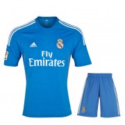 13-14 Real Madrid Away Blue Soccer Jersey Kit(Shirt+Shorts)