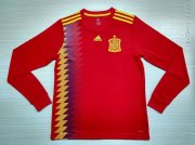 Spain Home 2018 World Cup Long Sleeve Soccer Jersey Shirt