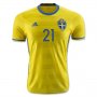 Sweden Home 2016 Durmaz 21 Soccer Jersey Shirt