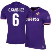 Fiorentina Home 2017/18 #6 Carlos Sanchez Soccer Jersey Shirt