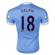 Manchester City Home 2015-16 DELPH #18 Soccer Jersey