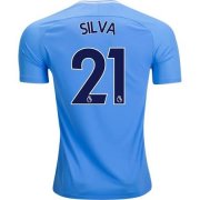 Manchester City Home 2017/18 Silva #21 Soccer Jersey Shirt
