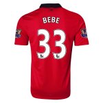 13-14 Manchester United #33 BEBE Home Jersey Shirt