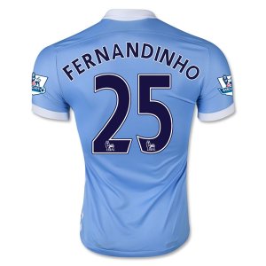 Manchester City Home 2015-16 FERNANDINHO #25 Soccer Jersey