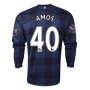 13-14 Manchester United #40 AMOS Away Black Long Sleeve Jersey Shirt