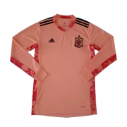 Euro 2020 Spain Goalkeeper Pink Long Sleeve Soccer Jersey Football Shirt