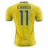 Sweden Home 2016 Elmander 11 Soccer Jersey Shirt