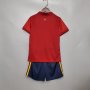 Spain Euro 2020 Kids Home Red Soccer Kit(Shirt+Shorts)