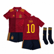 Kids Spain 2020 Euro Home #10 ISCO Soccer Kit (Shirt+Shorts)