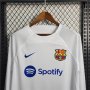 Barcelona FC 23/24 Soccer Jersey Away White Long Sleeve Football Shirt