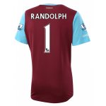 West Ham Home 2015-16 RANDOLPH #1 Soccer Jersey