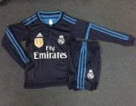 Kids Real Madrid 2015-16 Third Long Sleeve Soccer Kits(Shirt+Shorts)