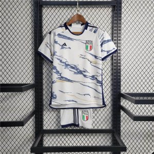 Kids Italy 2023 Away White Football Kit (Shirt+Shorts)