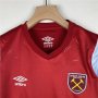 Kids West Ham United 23/24 Home Red Football Kits(Shirt+Shorts)