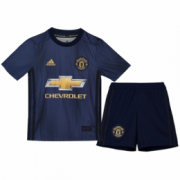 Kids 18-19 Manchester United Third Away Navy Jersey Kit(Shirt+Short)