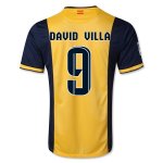 13-14 Atletico Madrid #9 David Villa Away Soccer Jersey Shirt