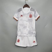 Spain Euro 2020 Kids Away White Soccer Kit(Shirt+Shorts)