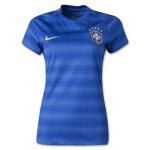 Women 2014 Brazil Away Blue Soccer Jersey Shirt
