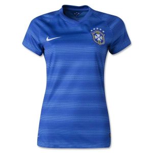 Women 2014 Brazil Away Blue Soccer Jersey Shirt