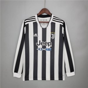 Juventus 21-22 Home White&Black Soccer Jersey Long Sleeve Football Shirt